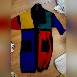 Vintage 80s color block cardigan